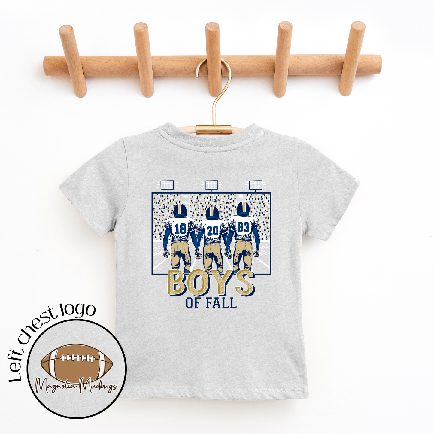 Boys of Fall | Blue + Gold | Football Kid’s Tee