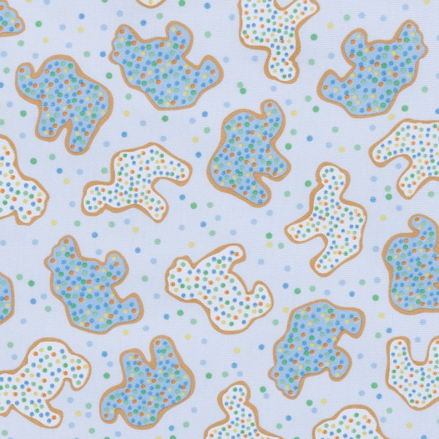 Animal Crackers Long Pajamas - Light Blue