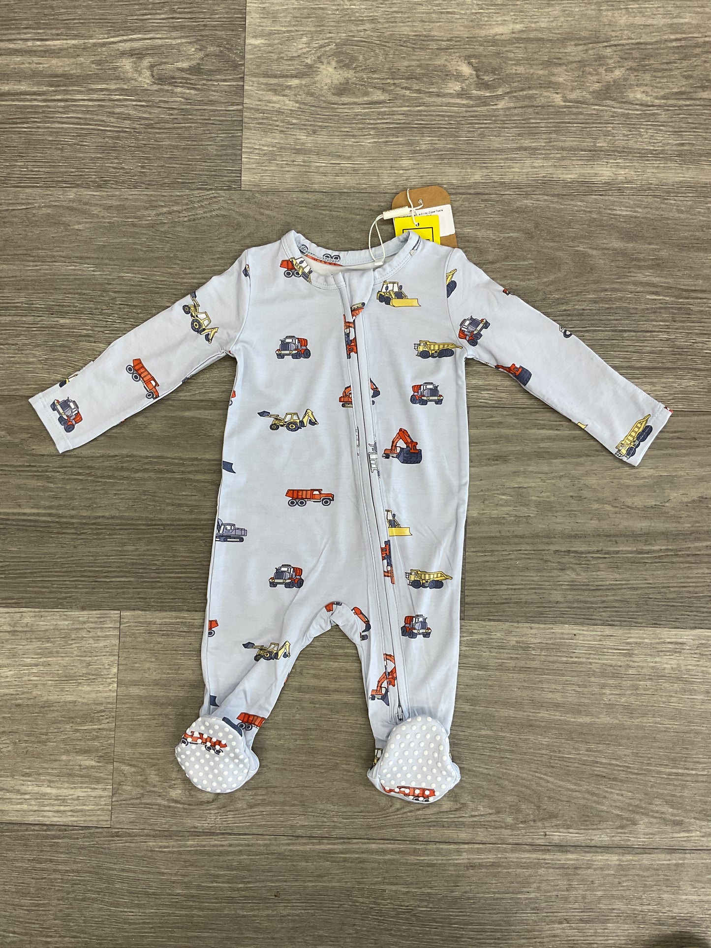 AD Construction Vehicle 2 Way Zipper Footie
