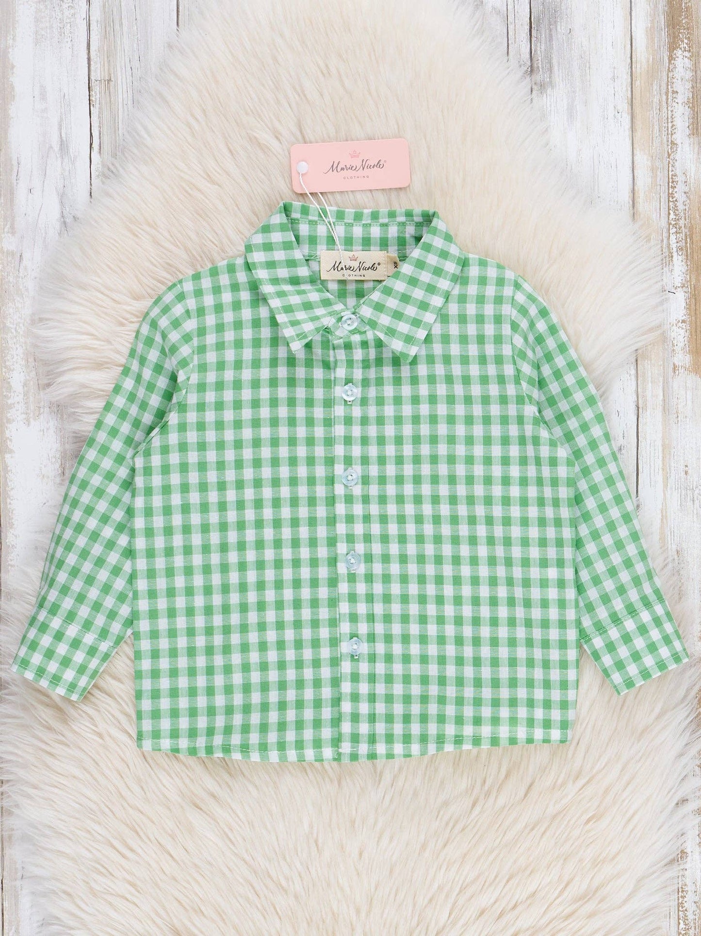 Evergreen Gingham Button-Up