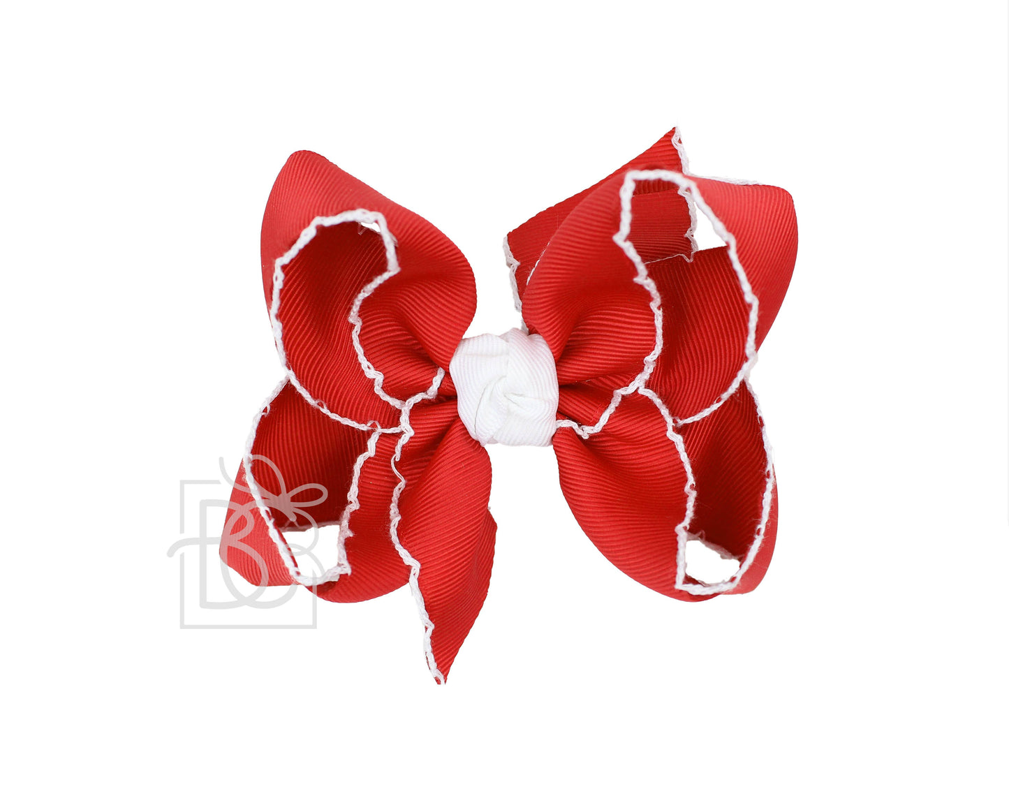 Crochet Edge Bows (Red & White)