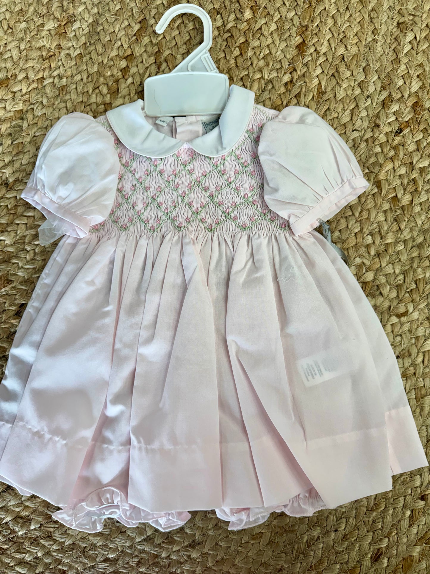 FB Pink Rosebud Diamond Smocked Dress