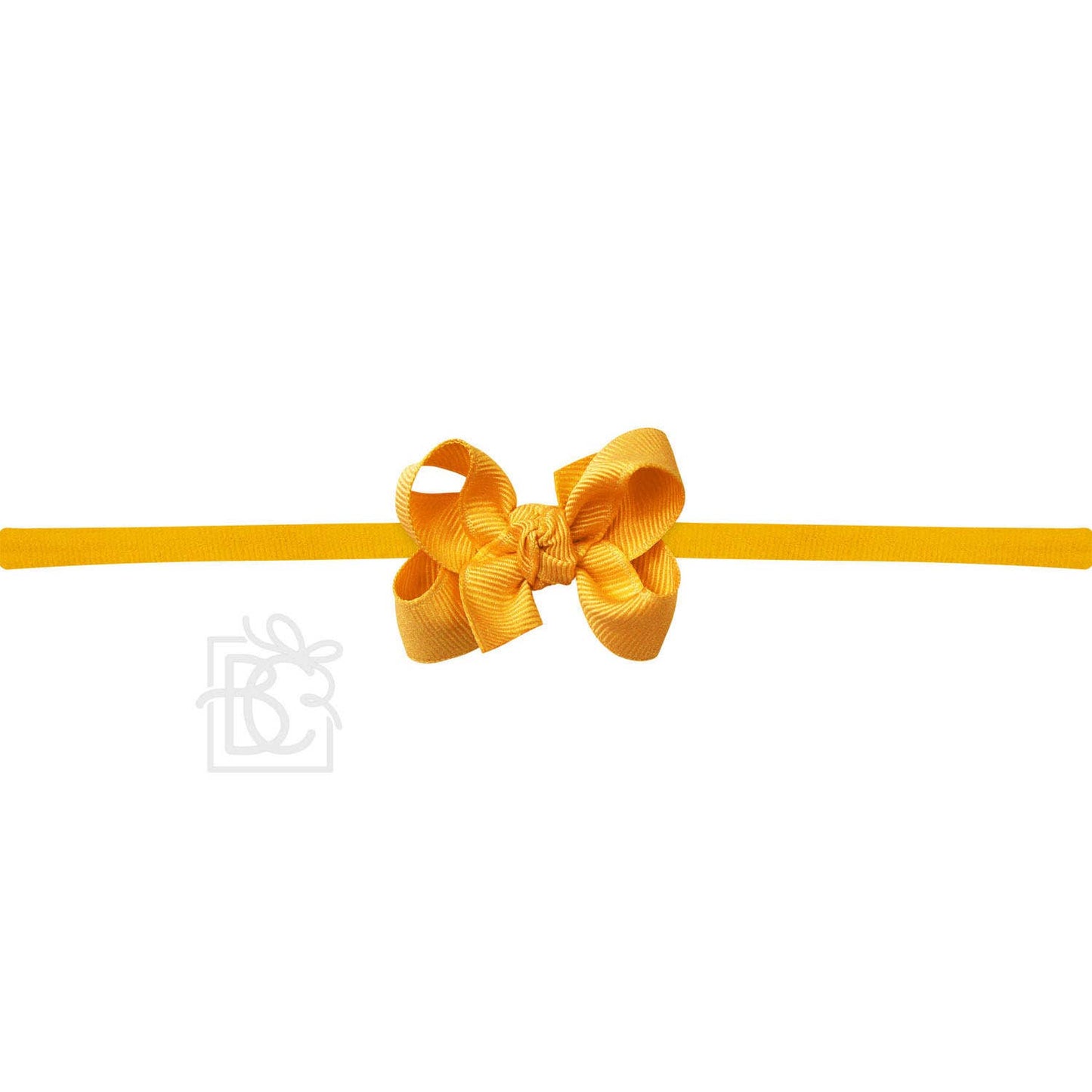 1/4" NYLON PANTYHOSE HEADBAND W/SIGNATURE GROSGRAIN BOW