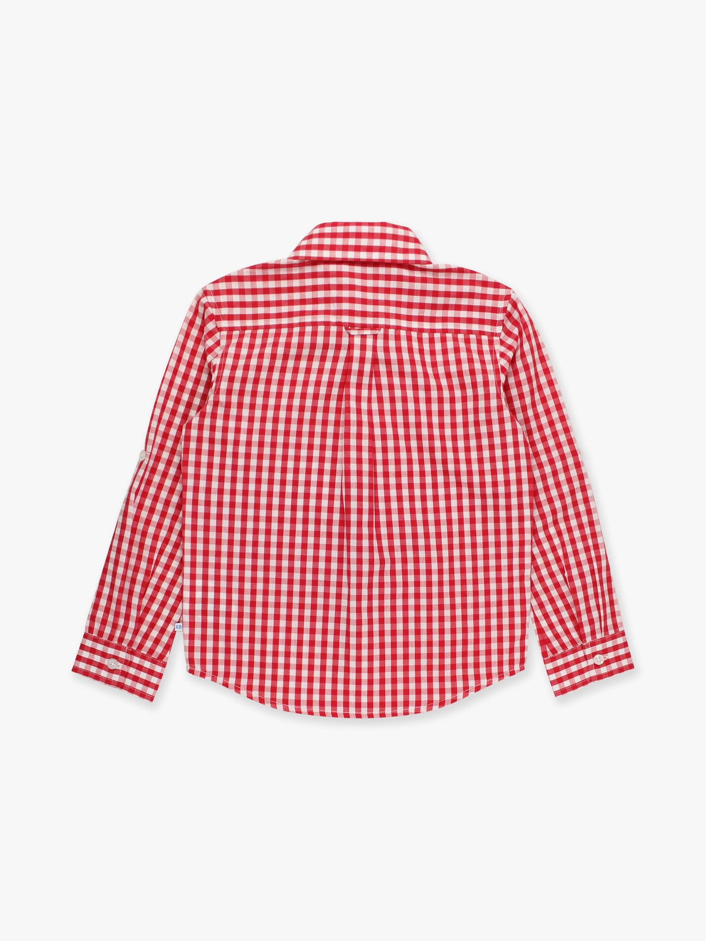 Boys Christmas Classic Red Gingham Long Sleeve Button Down Shirt