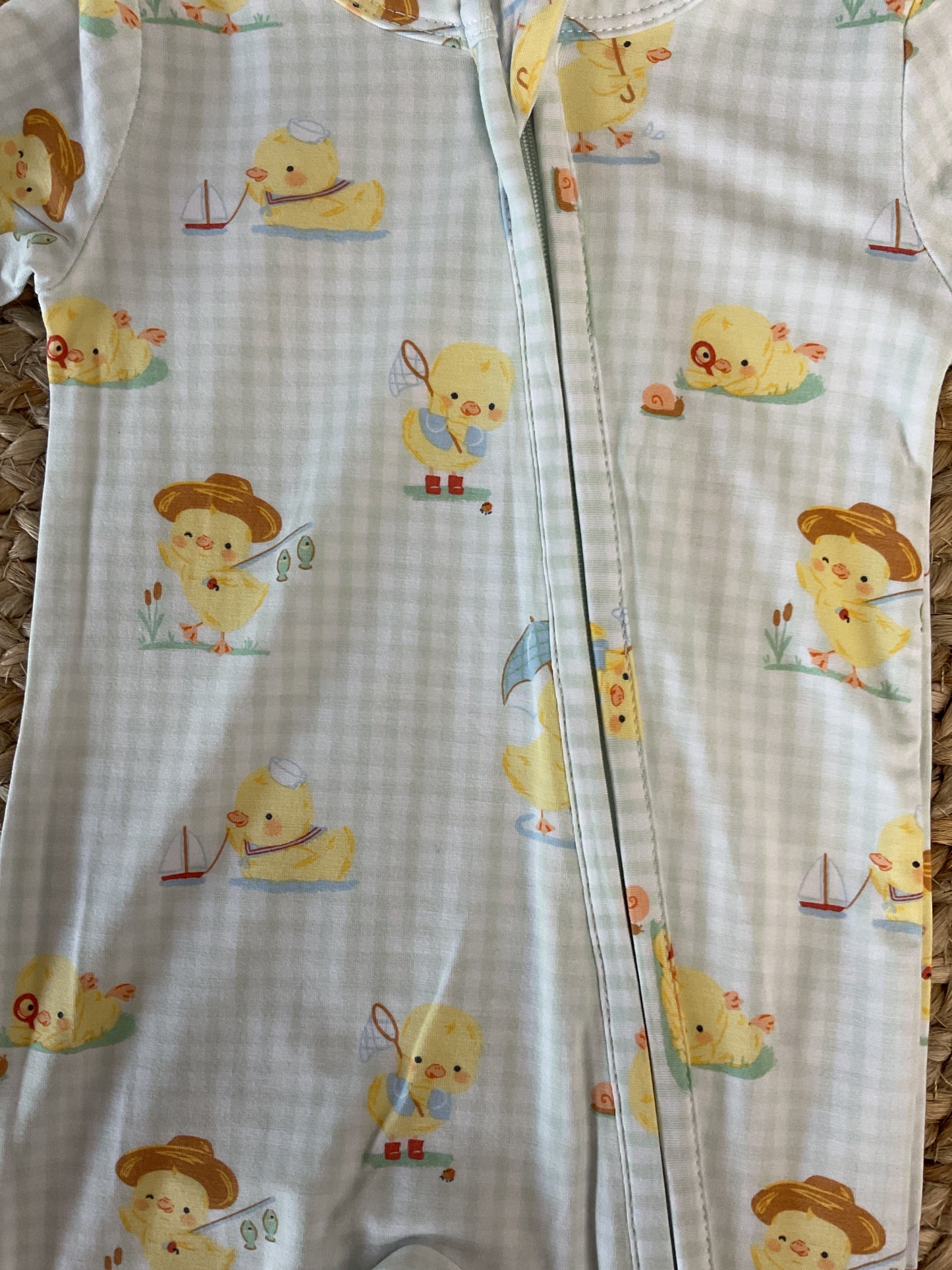 AD Vintage Spring Ducklings 2 Way Zipper Footie