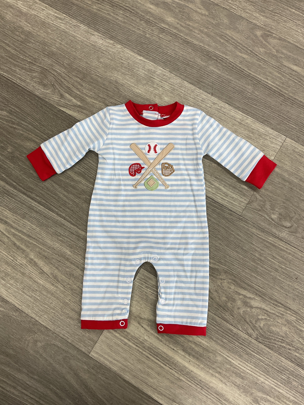 Banana Split Baseball Applique Boys Romper
