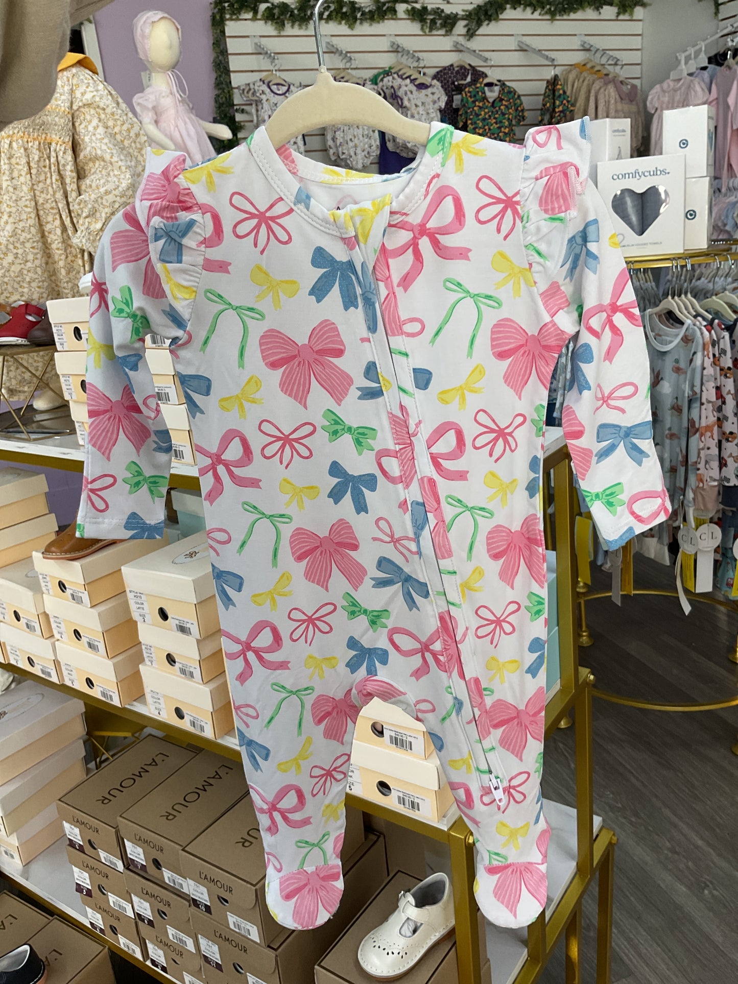 AD Sweet Bows 2 Way Zipper Footie