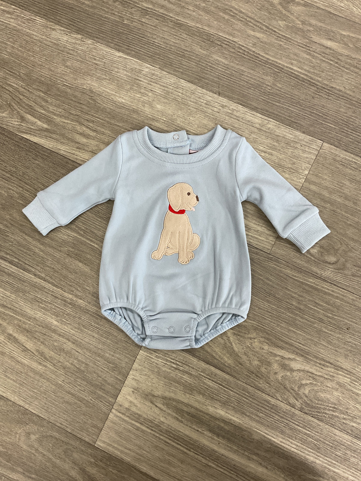 Banana Split Puppy Applique Boy Bubble