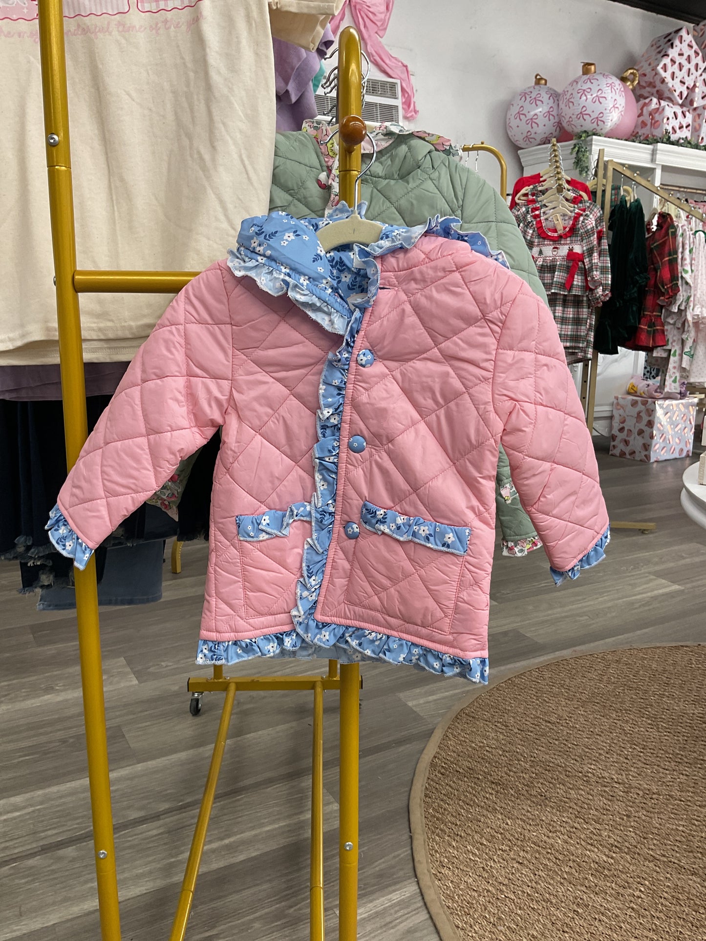 Dark Pink Floral Printed Jacket
