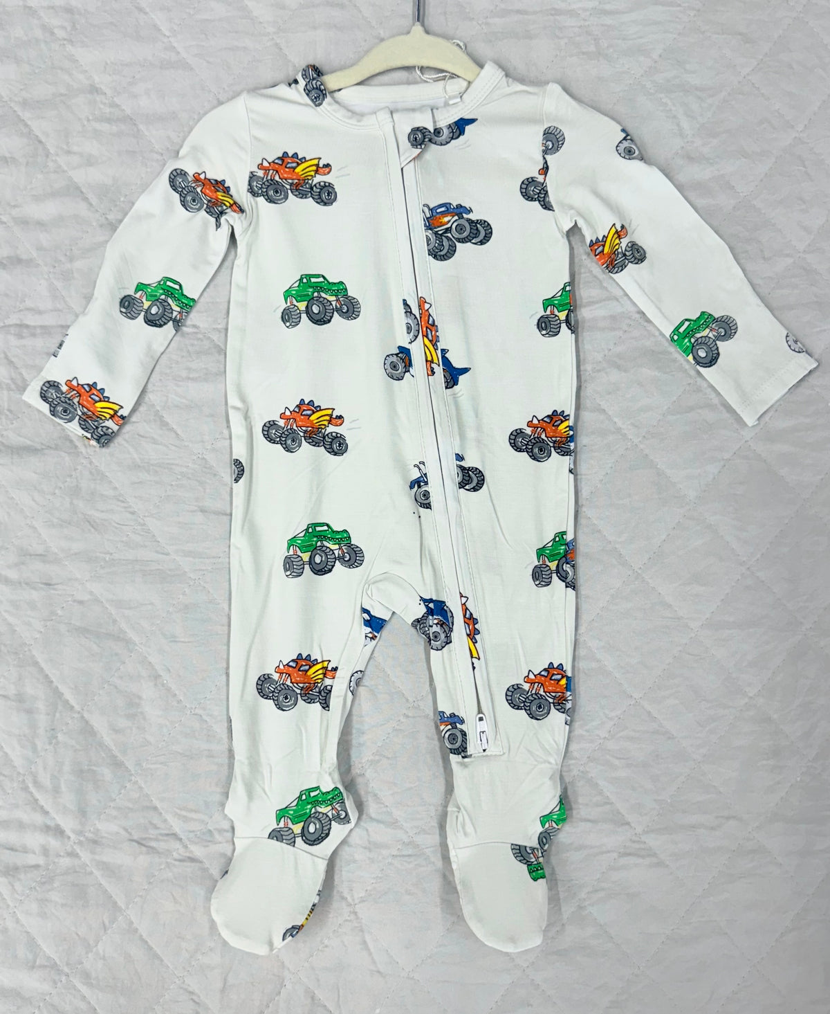 AD Monster Trucks Zipper Footie