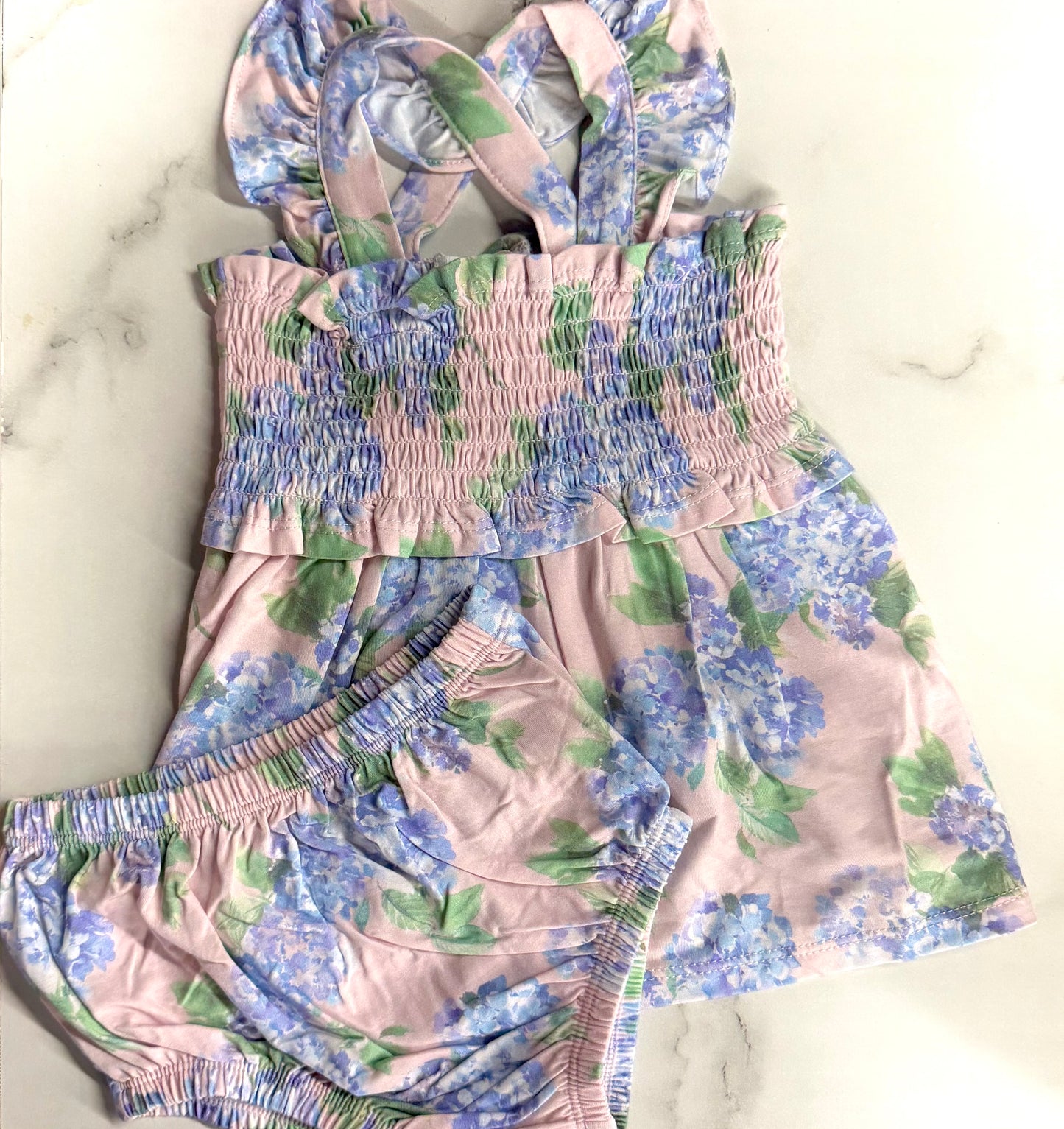 AD Hydrangeas Smocked Top with Bloomer