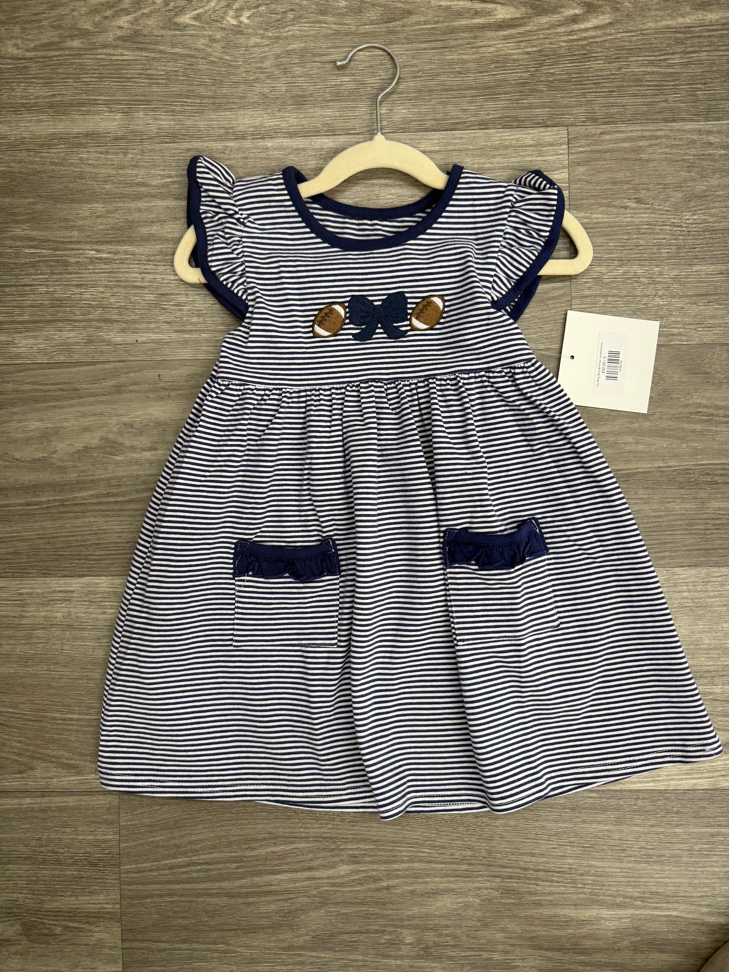 Itsy Bitsy Navy & White Football Dress