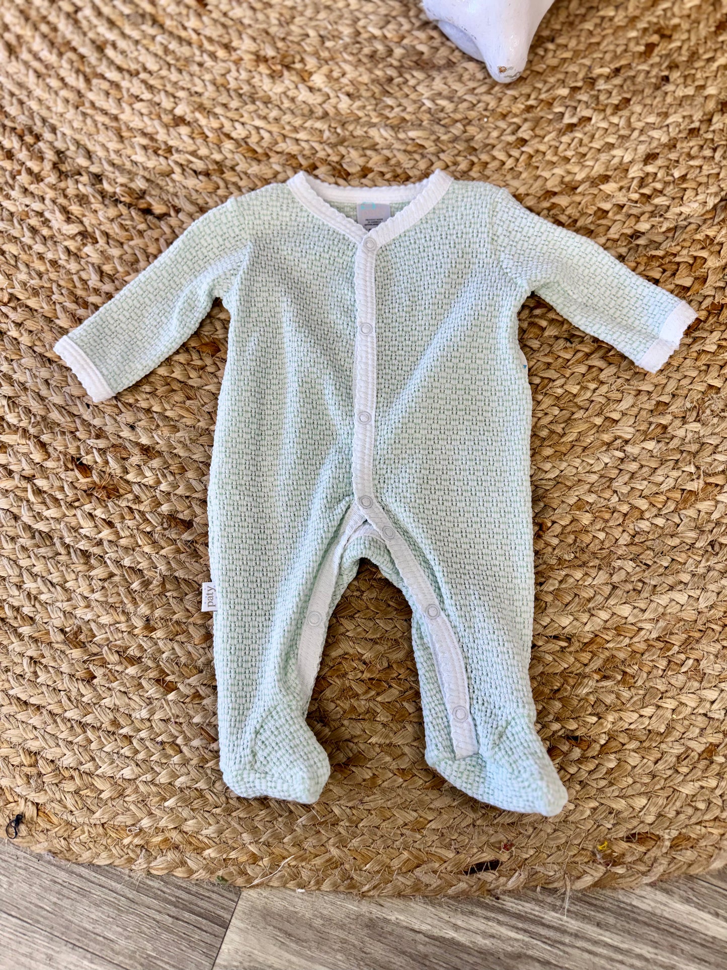 Paty Knit Footie #219 - Mint/White