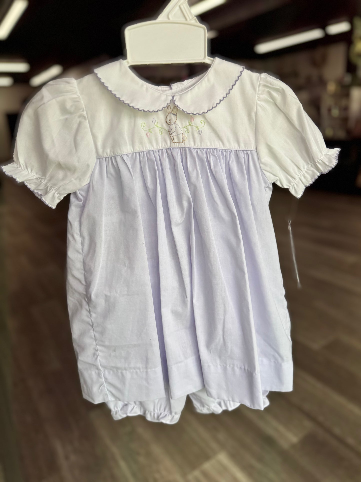 Lavender Bunny Embroidered Dress