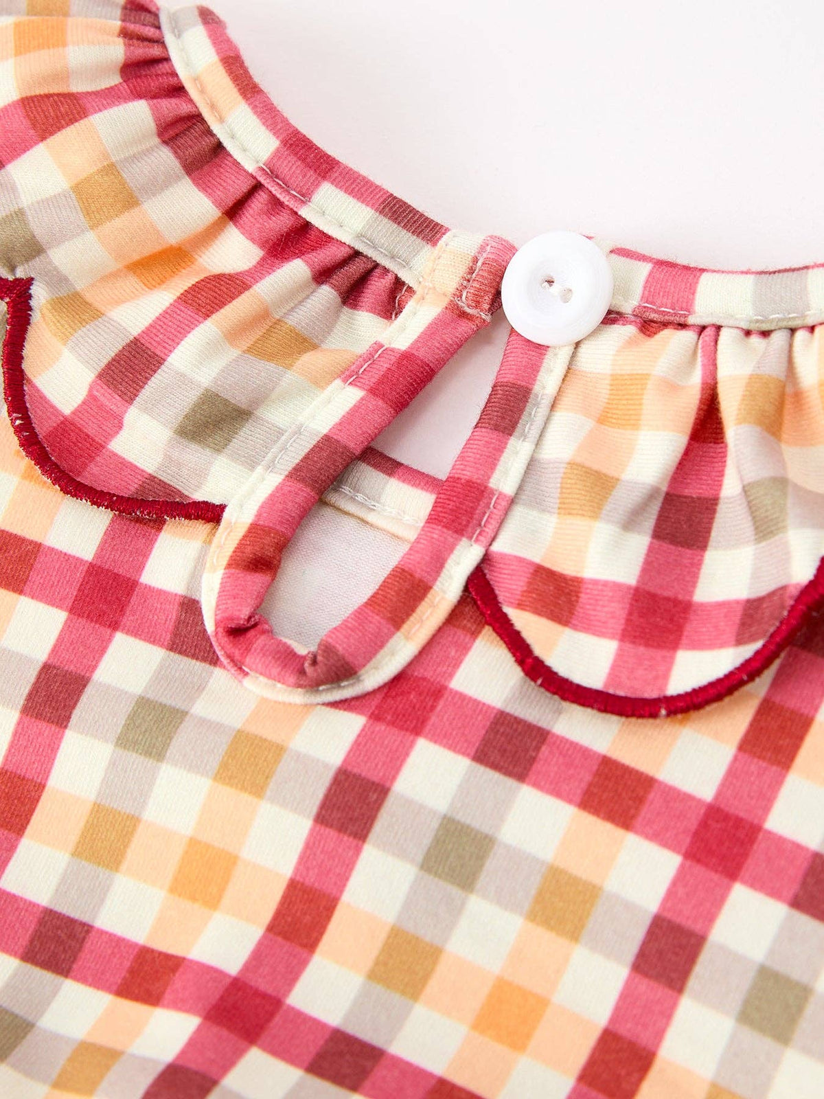 Thanksgiving Turkey Pumpkin Maple Leaf Plaid Baby Girls Romper