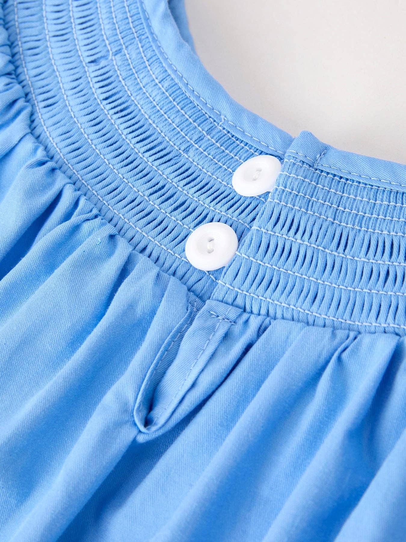 Blue Fall Pumpkin Smock Embroidery Lace Baby Girl Dress
