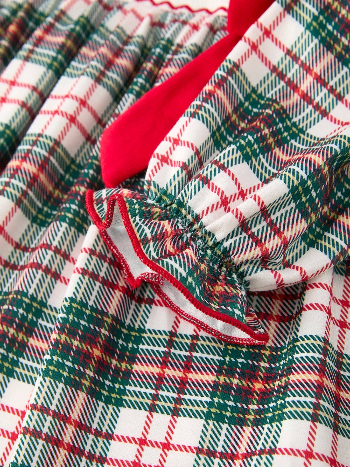 Christmas Embroidery Plaid Dress
