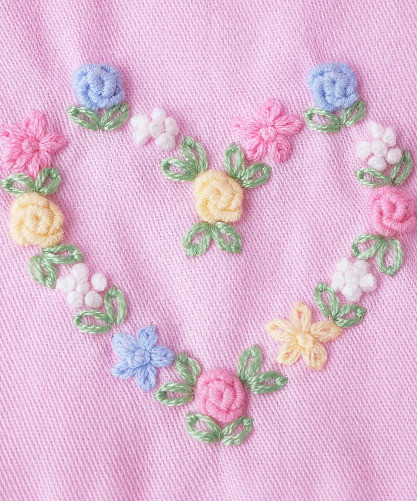 Pink Rosebud Embroidered Bubble + Bonnet