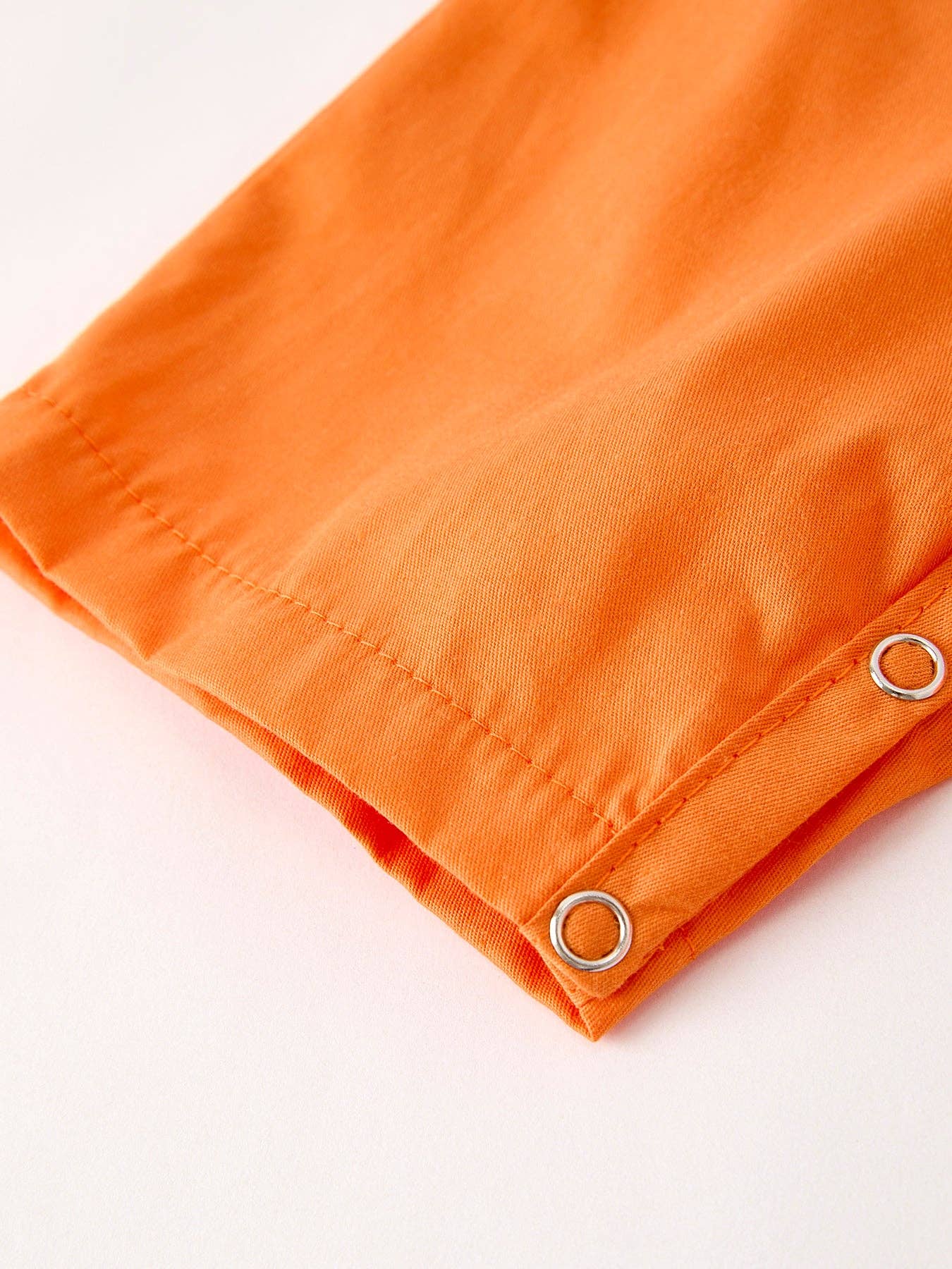 Fall Orange Pumpkin Smock Embroidery Baby Boy Romper