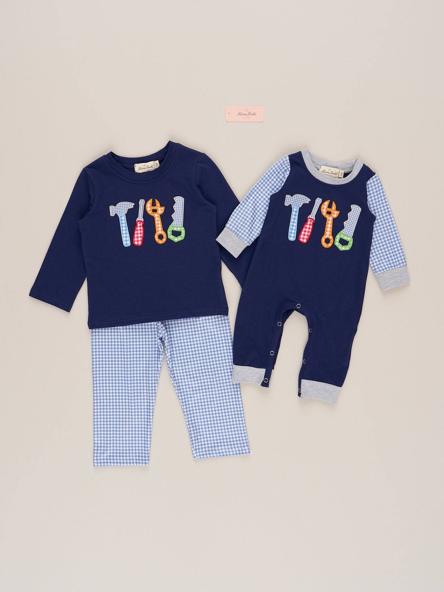 Handy Helper Embroidered Tool Romper