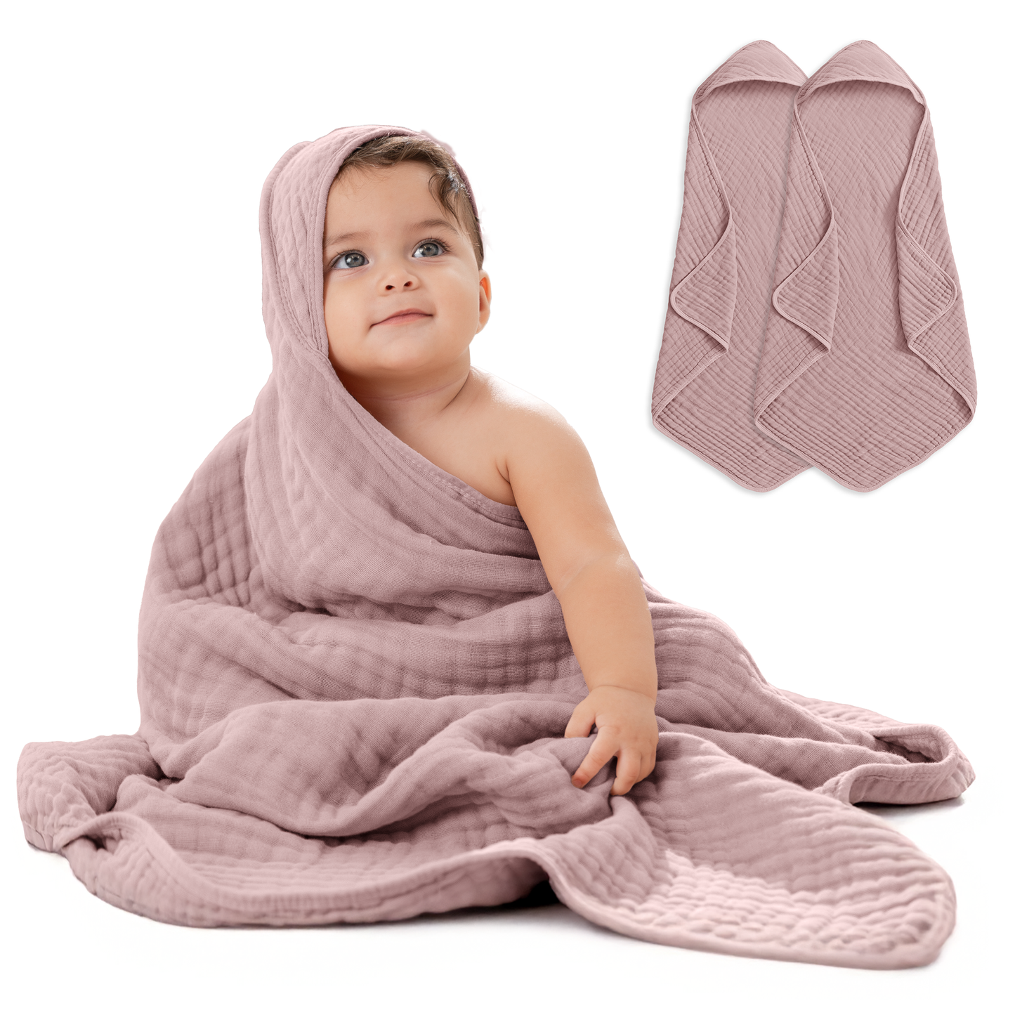 Baby Hooded Towels 6 Layer Muslin Cotton Towel for Kids