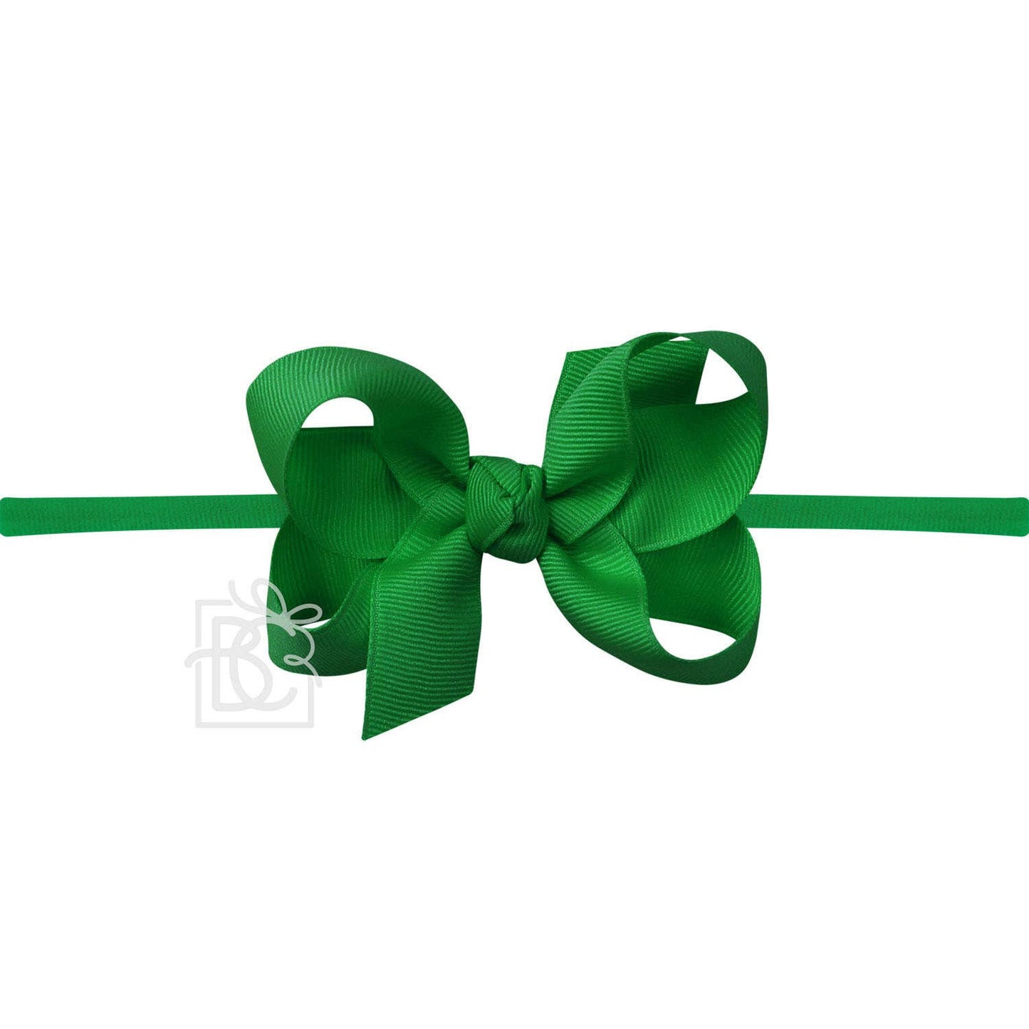 1/4" NYLON PANTYHOSE HEADBAND W/SIGNATURE GROSGRAIN BOW