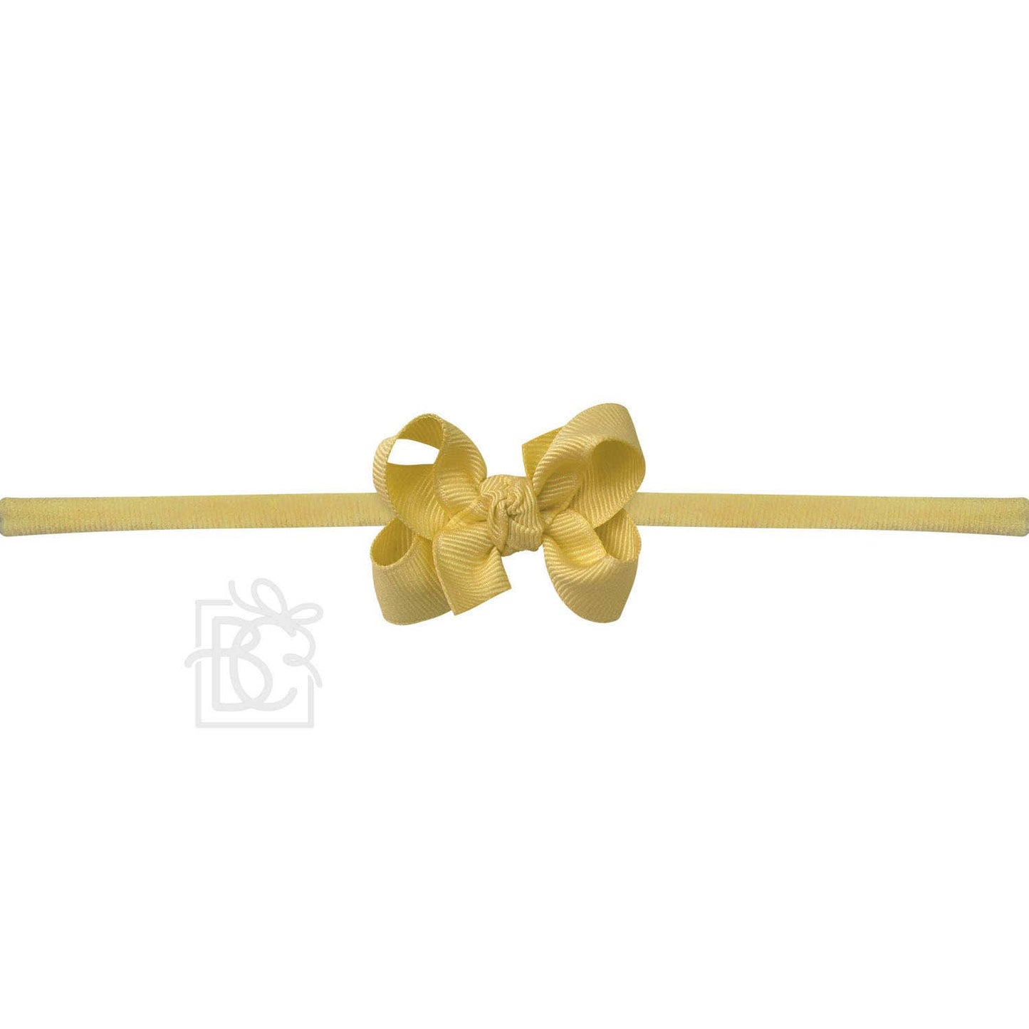1/4" NYLON PANTYHOSE HEADBAND W/SIGNATURE GROSGRAIN BOW