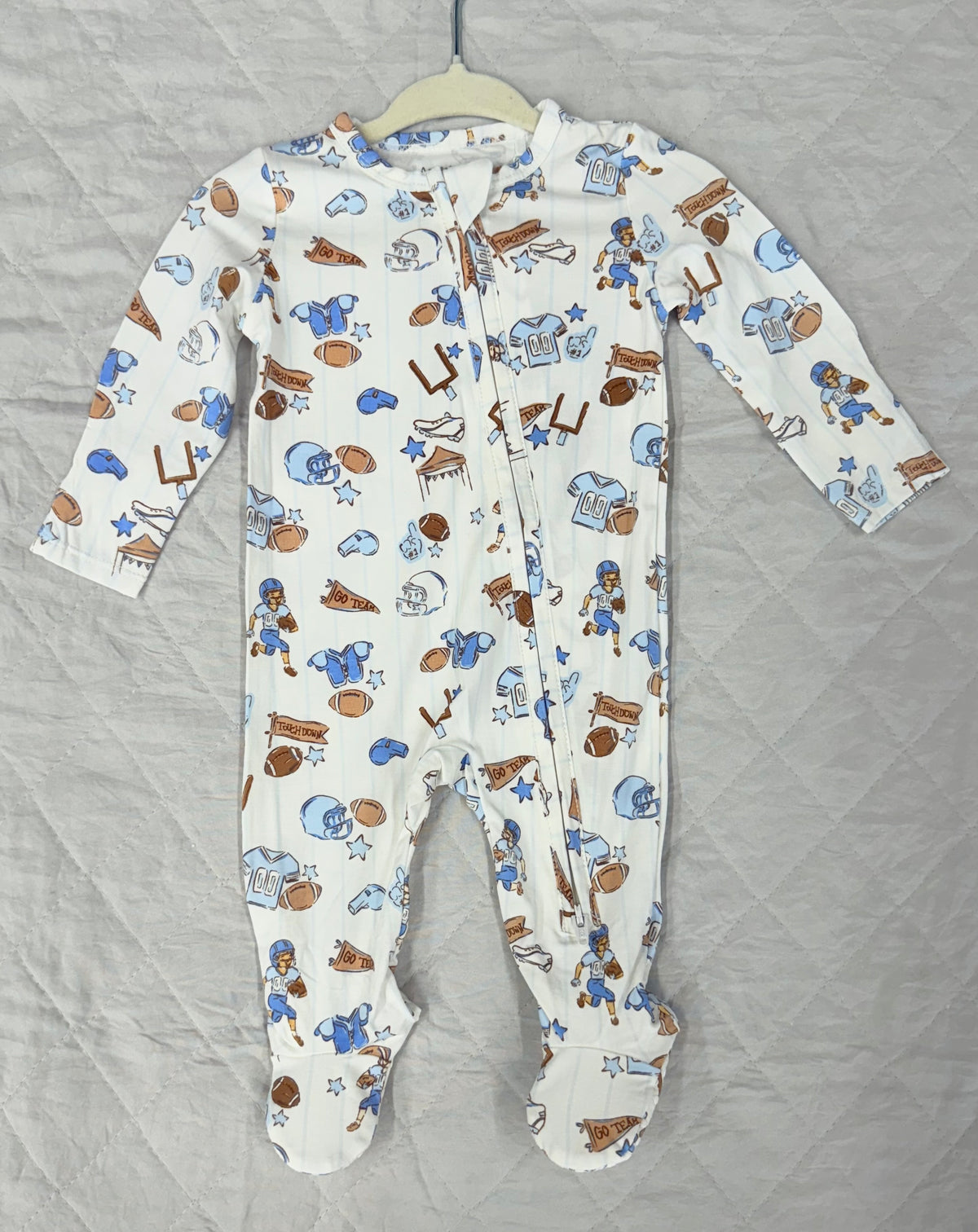 AD Football Nursery Zipper Footie
