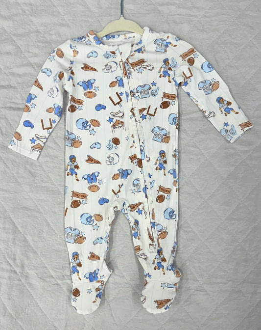 AD Football Nursery Zipper Footie