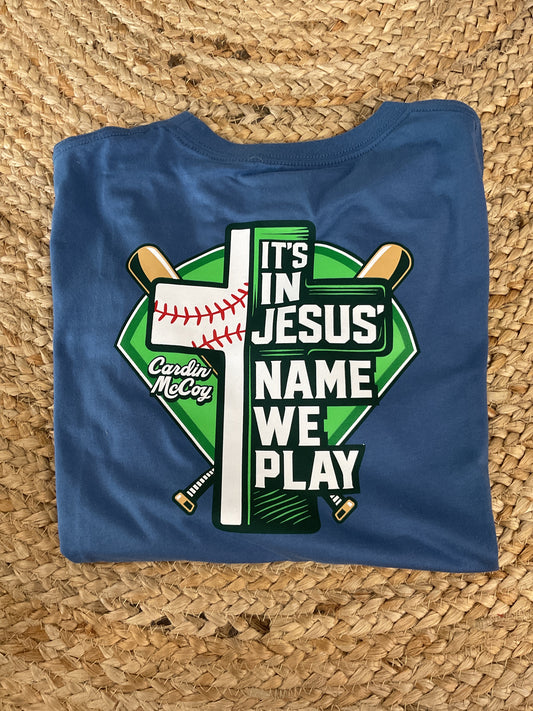 Cardin McCoy In Jesus' Name Baseball Tee