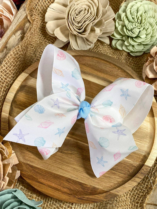 Seashell Hair Bow or Headband | Boutique Summer Accessory