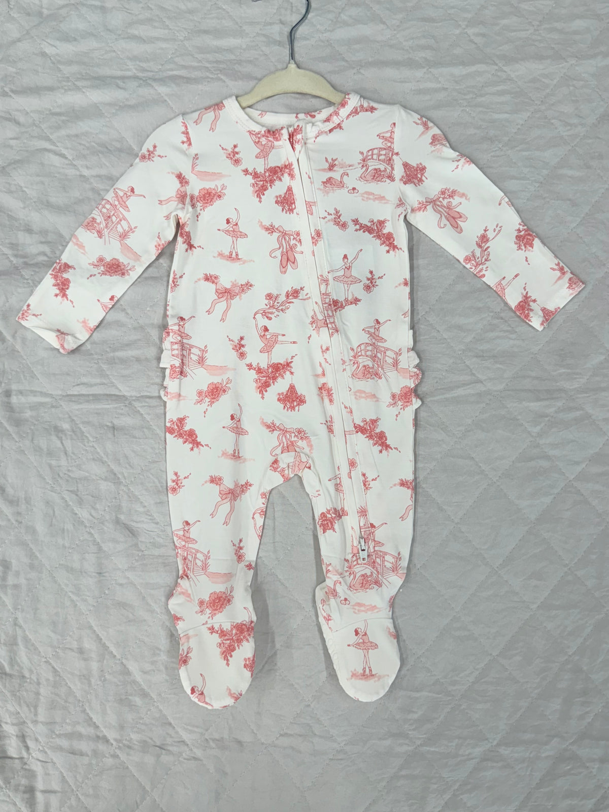 AD Ballet Toile Zipper Footie