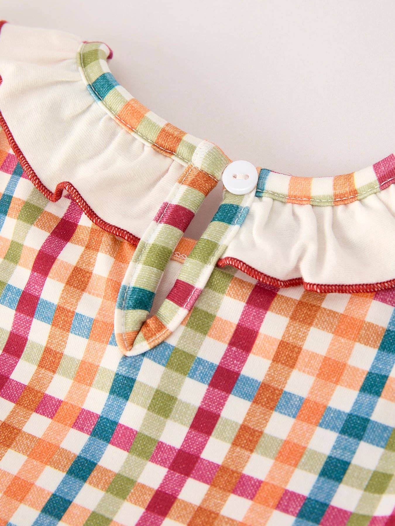 Thanksgiving Plaid Turkey Embroidery Smocking Girls Dress