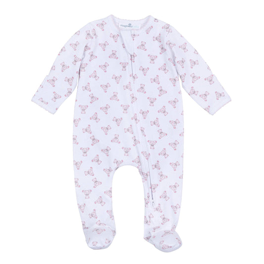 Baby's Teddy Zip Footie - Pink