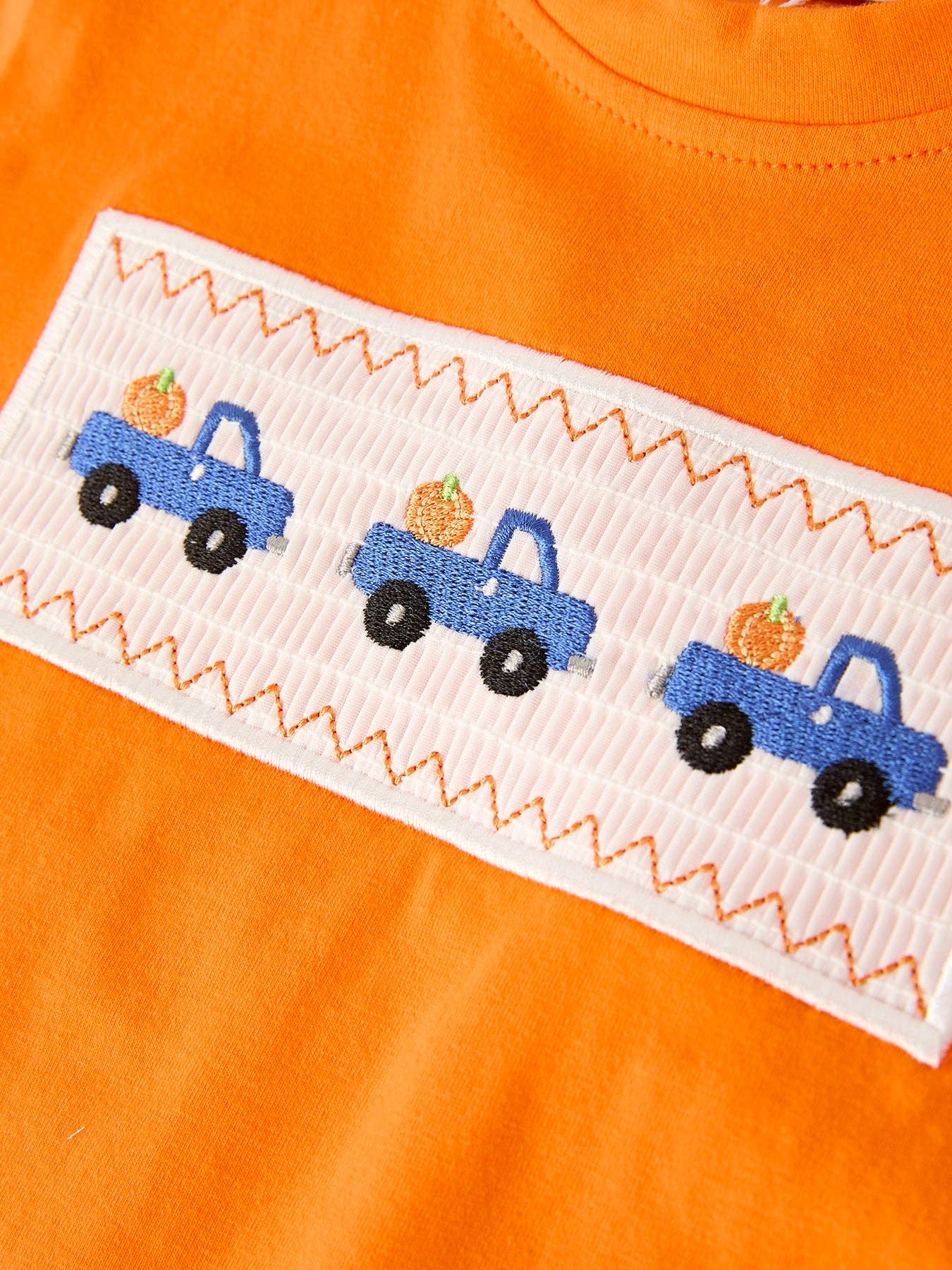 Fall Truck Smock Embroidery Baby Boy Set