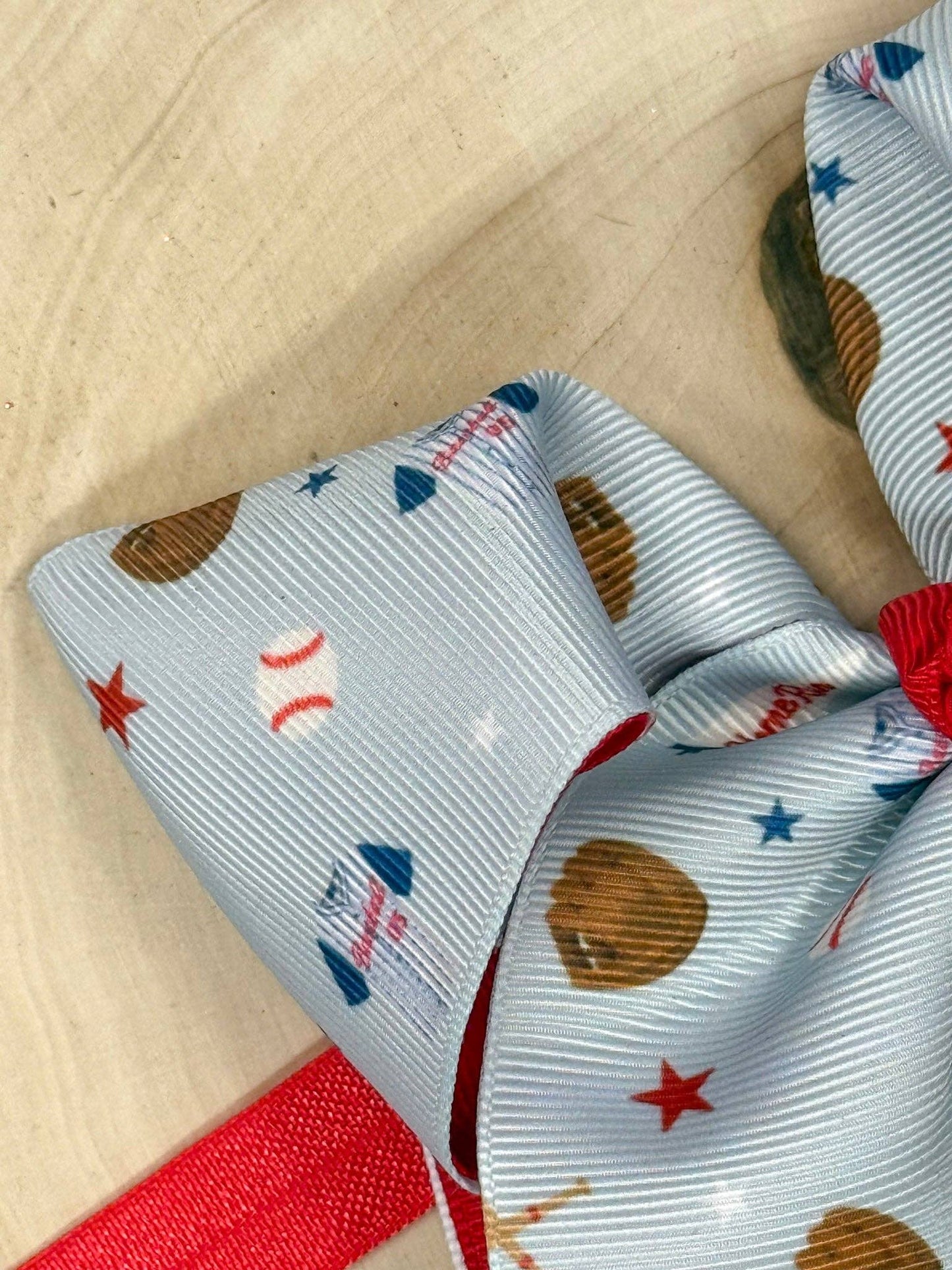 All-Star Double Layer Baseball Print Bow