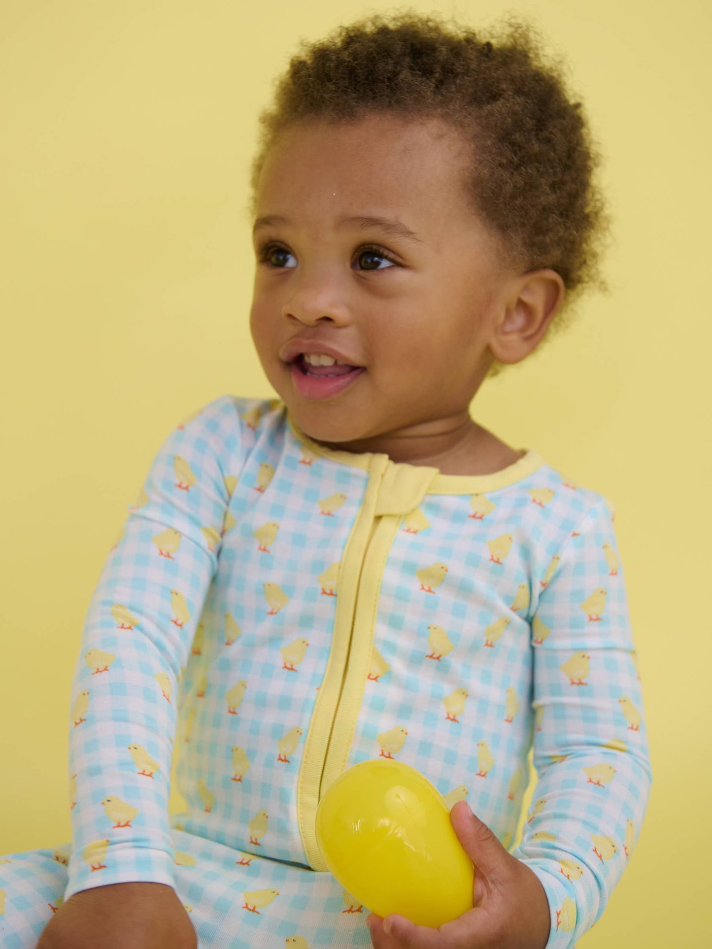 SoftSnooze™ Baby Cotton Modal Chirping Chicks Gingham Footed One Piece Pajama