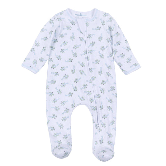 Take Flight Print Zip Footie