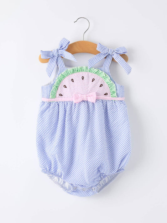Watermelon Stripe Girl Romper