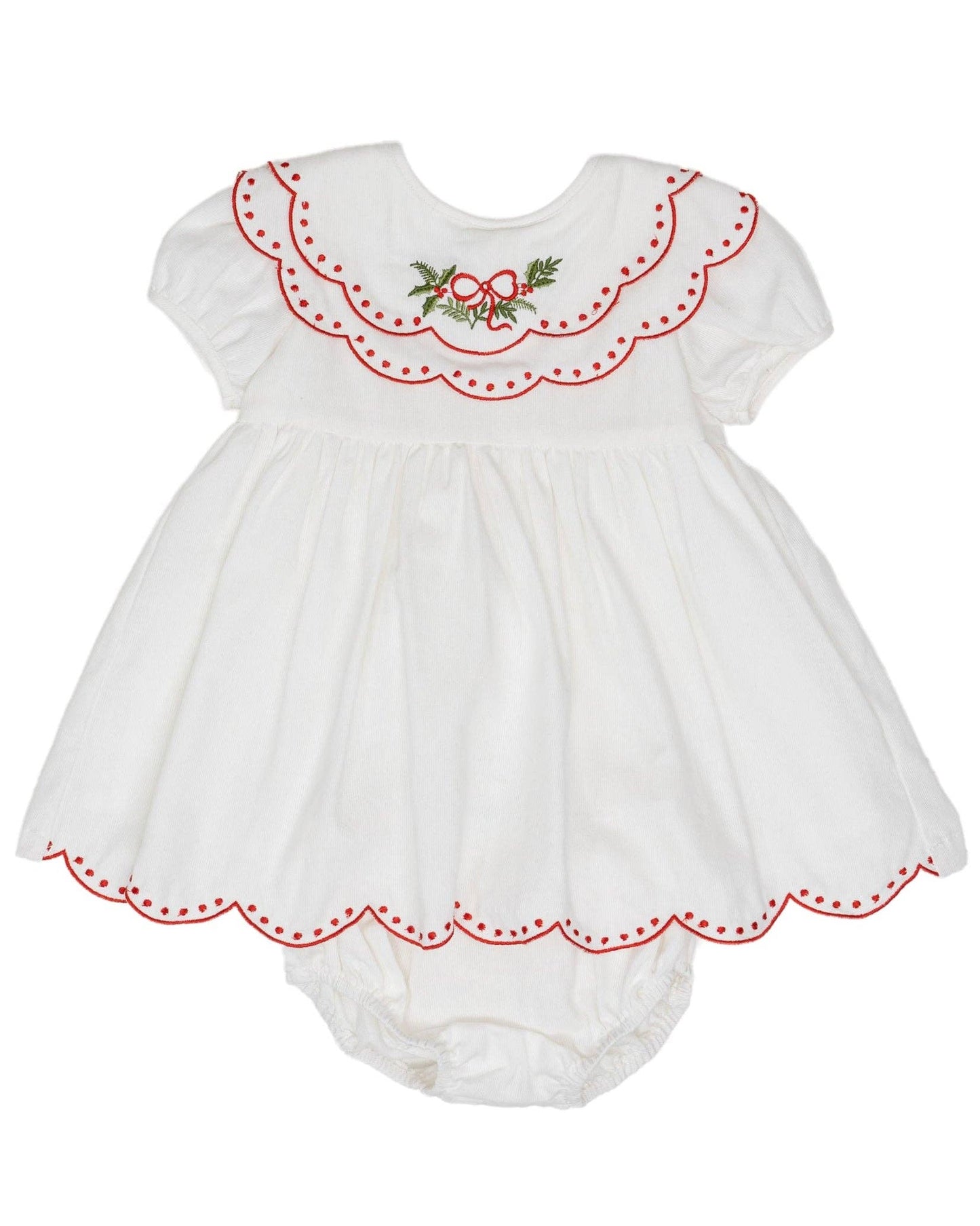 Carol White Holly Wreath Bloomer Set