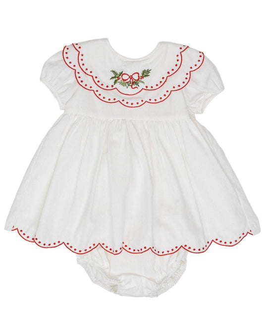 Carol White Holly Wreath Bloomer Set