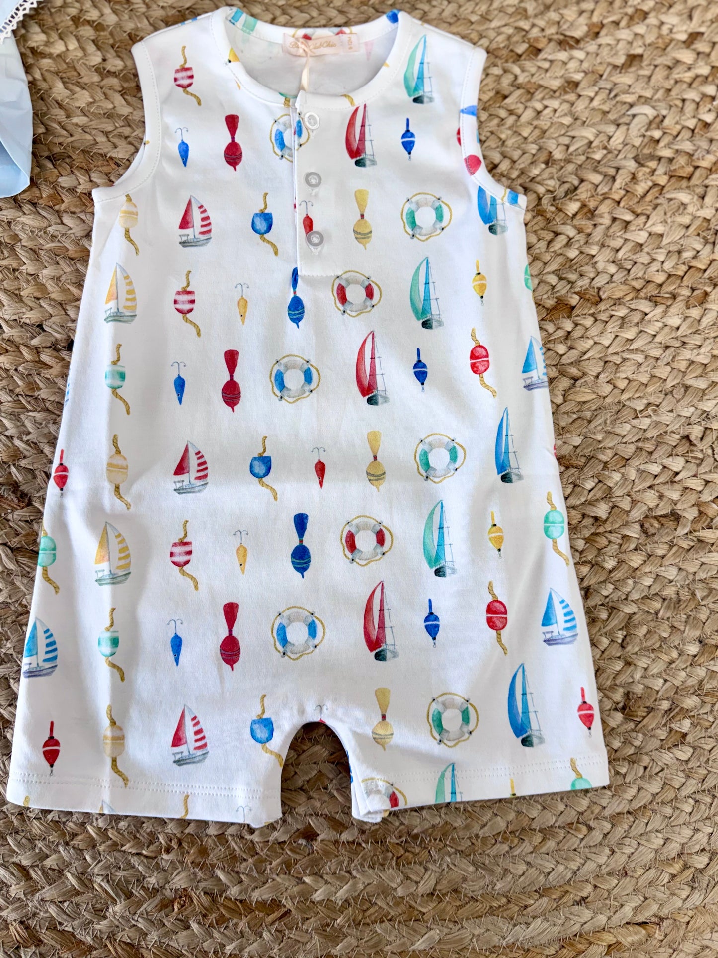 Let's Go Fishing White Romper