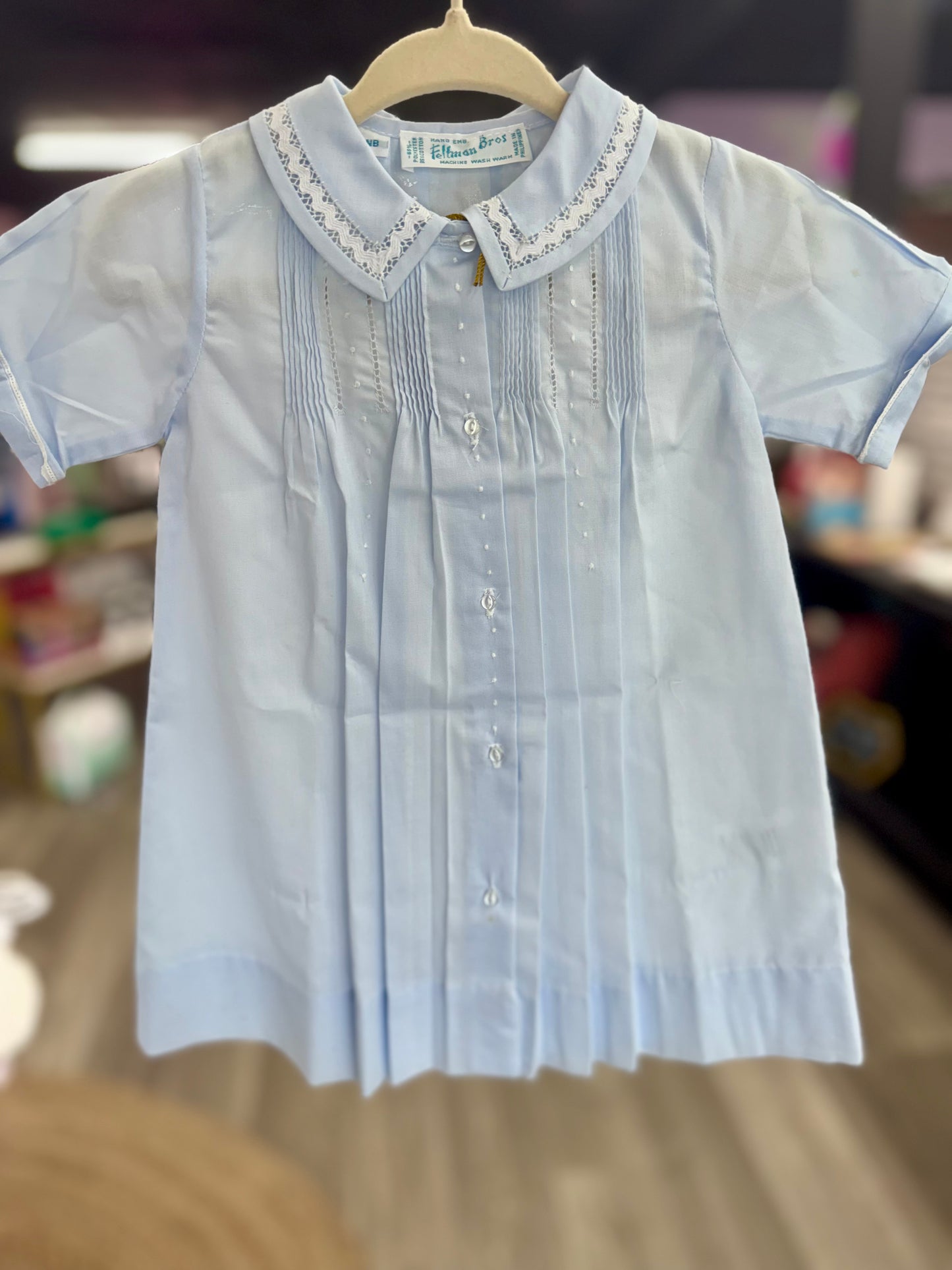 FB Blue Dot Folded  Daygown