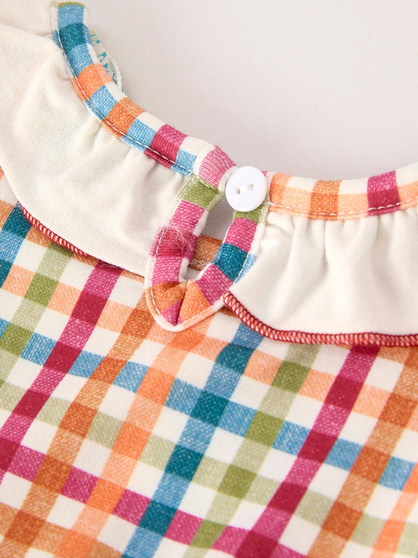 Turkey Plaid Embroidery Smocking Girls Bubble