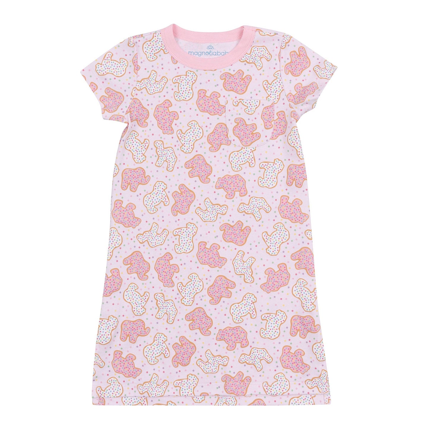 Animal Crackers Short Sleeve Nightdress - Pink
