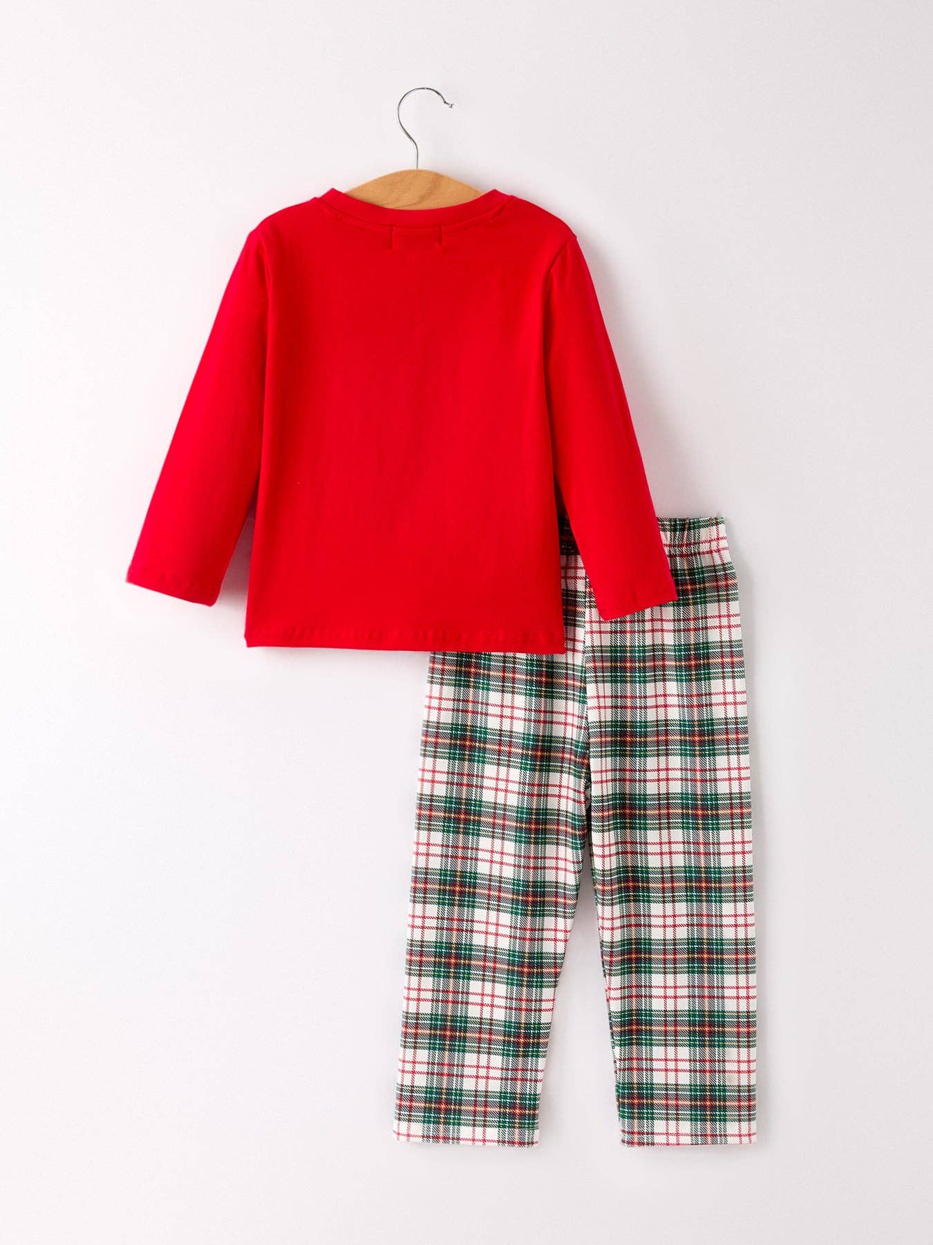 Christmas Plaid Embroidered Boys Set