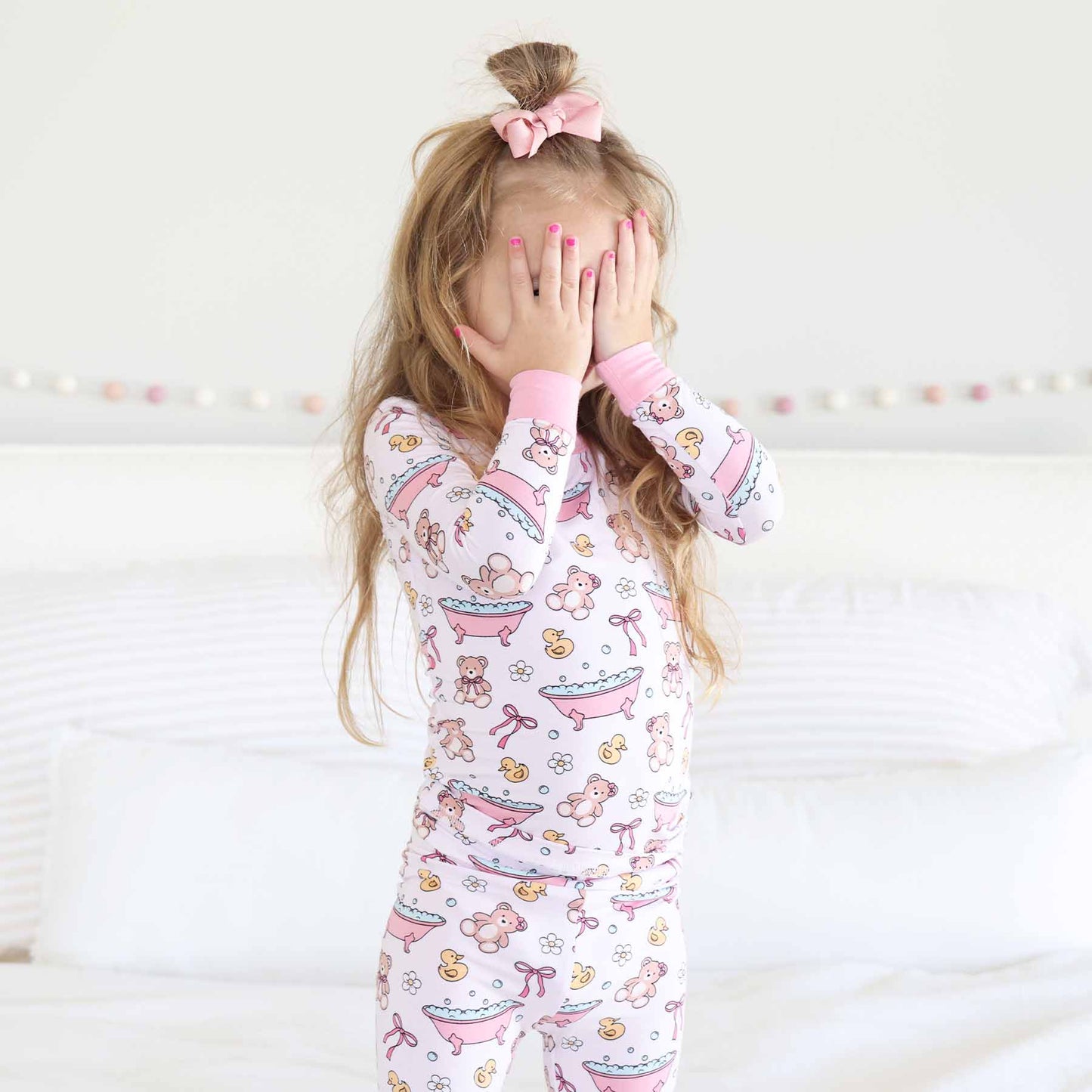Bathtime Besties Two Piece Pajama Set | Pink