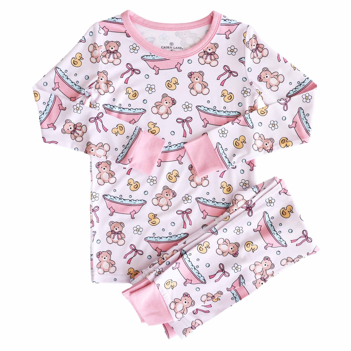 Bathtime Besties Two Piece Pajama Set | Pink