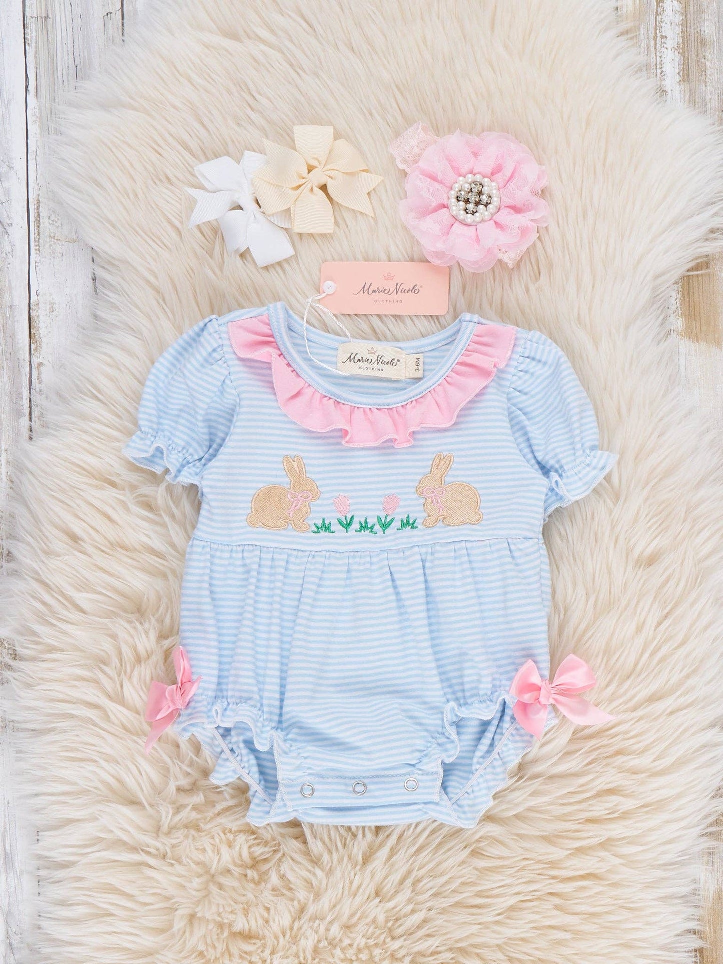 Picnic Hop Embroidered Cotton Ruffle Bubble