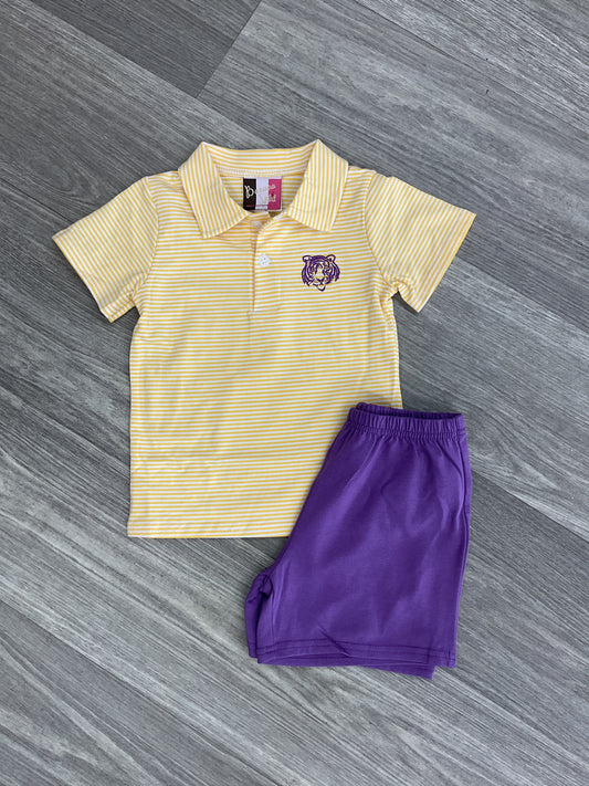Banana Split Purple Tiger Short Set